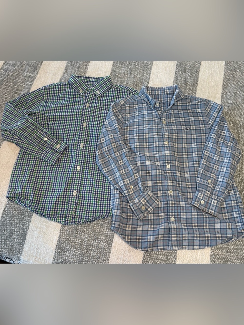 Set of 2 Boys SZ 6 Long Sleeve Button Down Shirts Vineyard Vines /Janie & Jack